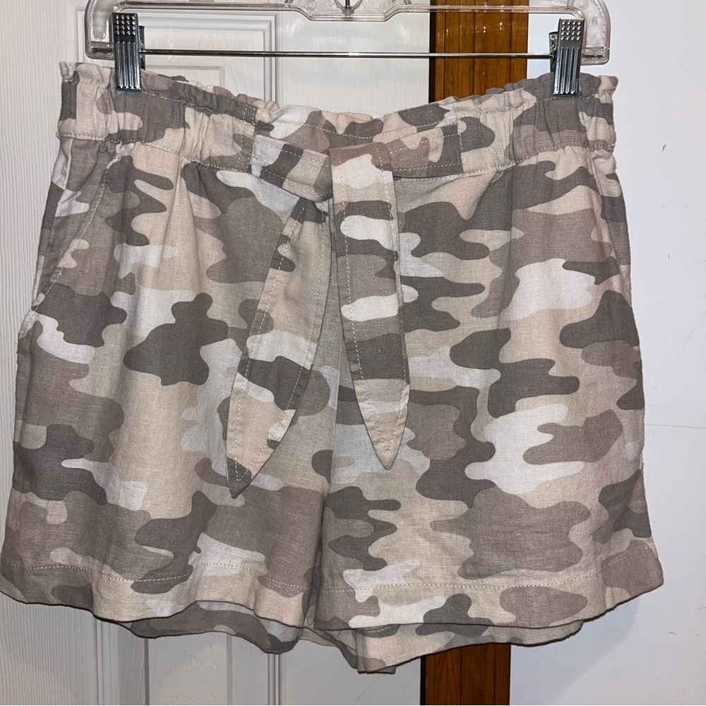 Lucky Brand Linen Blend Camouflage Shorts